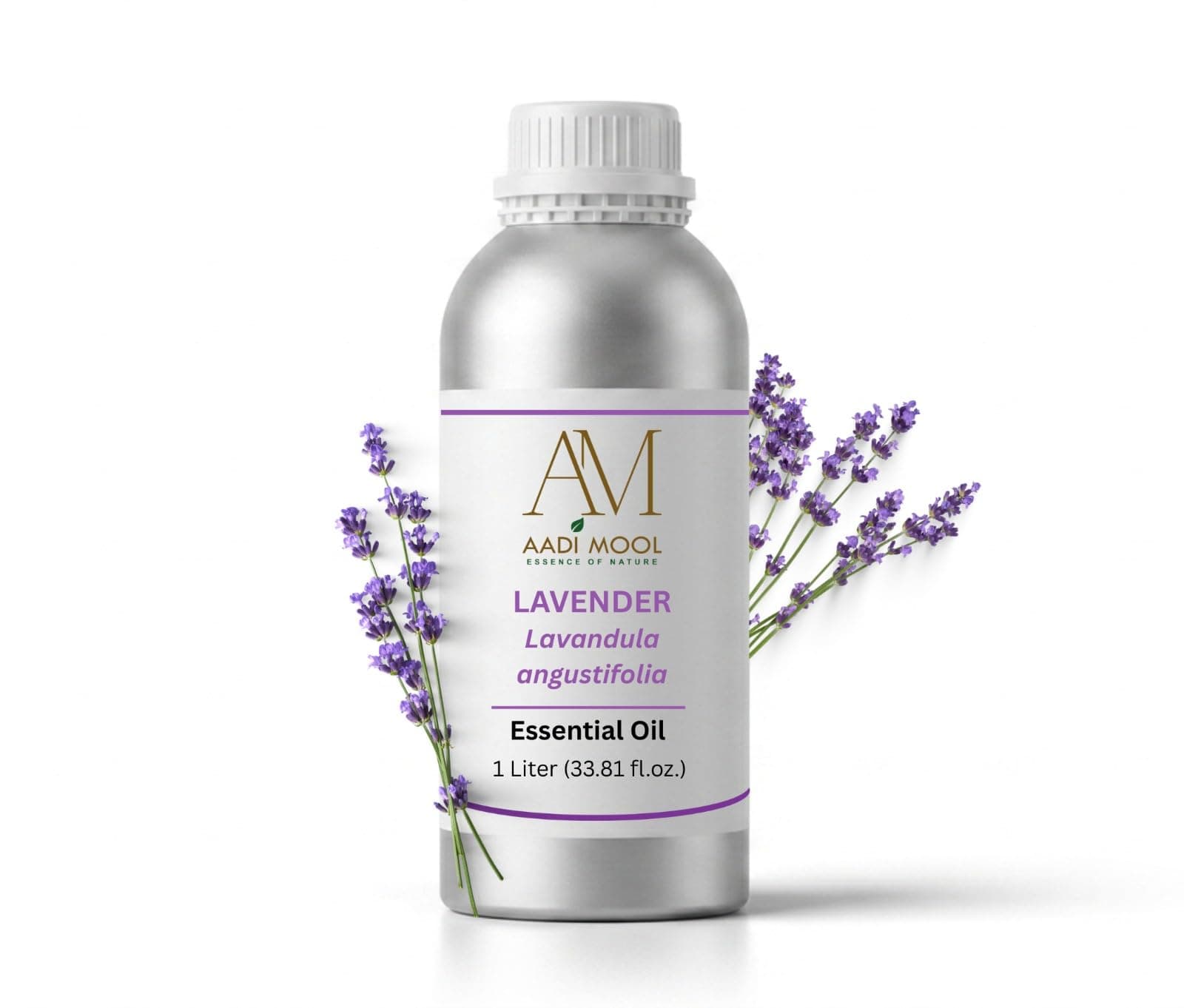Aadi Mool Lavender Essential Oil | 100% Pure & Natural, Undiluted | For Aromatherapy, Skin & Hair Care | Diffuser, Massage, Sleep, Bath, Candle Making & DIY Beauty | 1000ml (1 Liter)