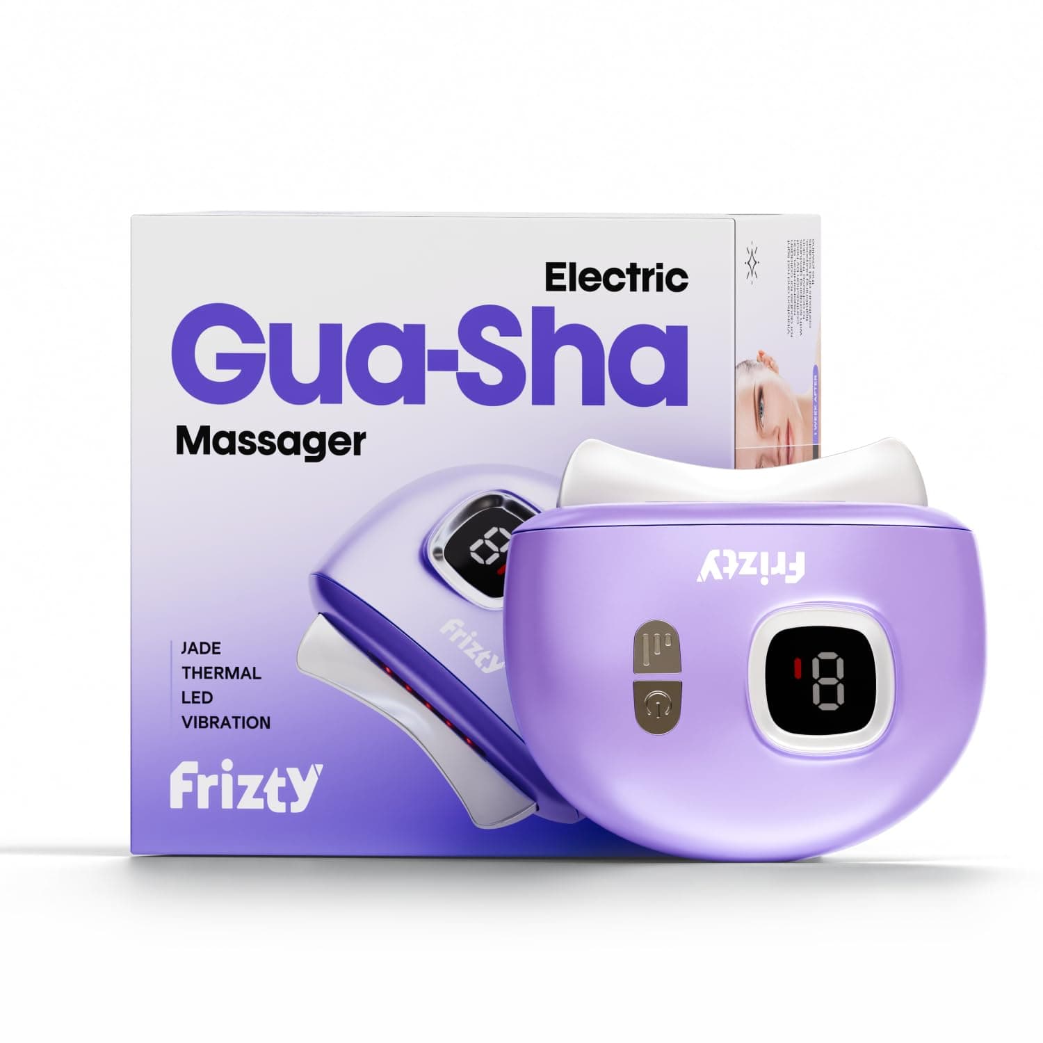 Frizty Gua Sha for Face | Electric Guasha Tool for Face with Red Light Therapy, Sonic Pulsation & Heat Therapy | Facial Sculpting Tool for Puffiness Reduction | Jawline Definition | 9 Modes