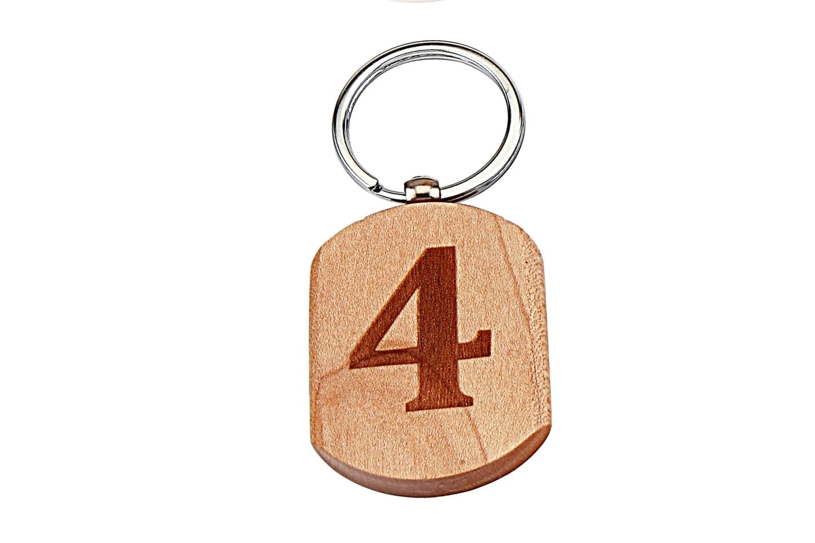 Blessings Number 4 Wooden Keychain