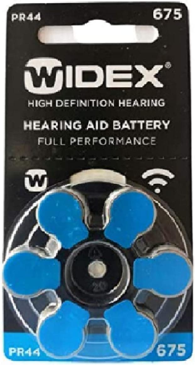 Widex hearing aid battery Size 675 (PR44) (4 Packets = 24 batteries)
