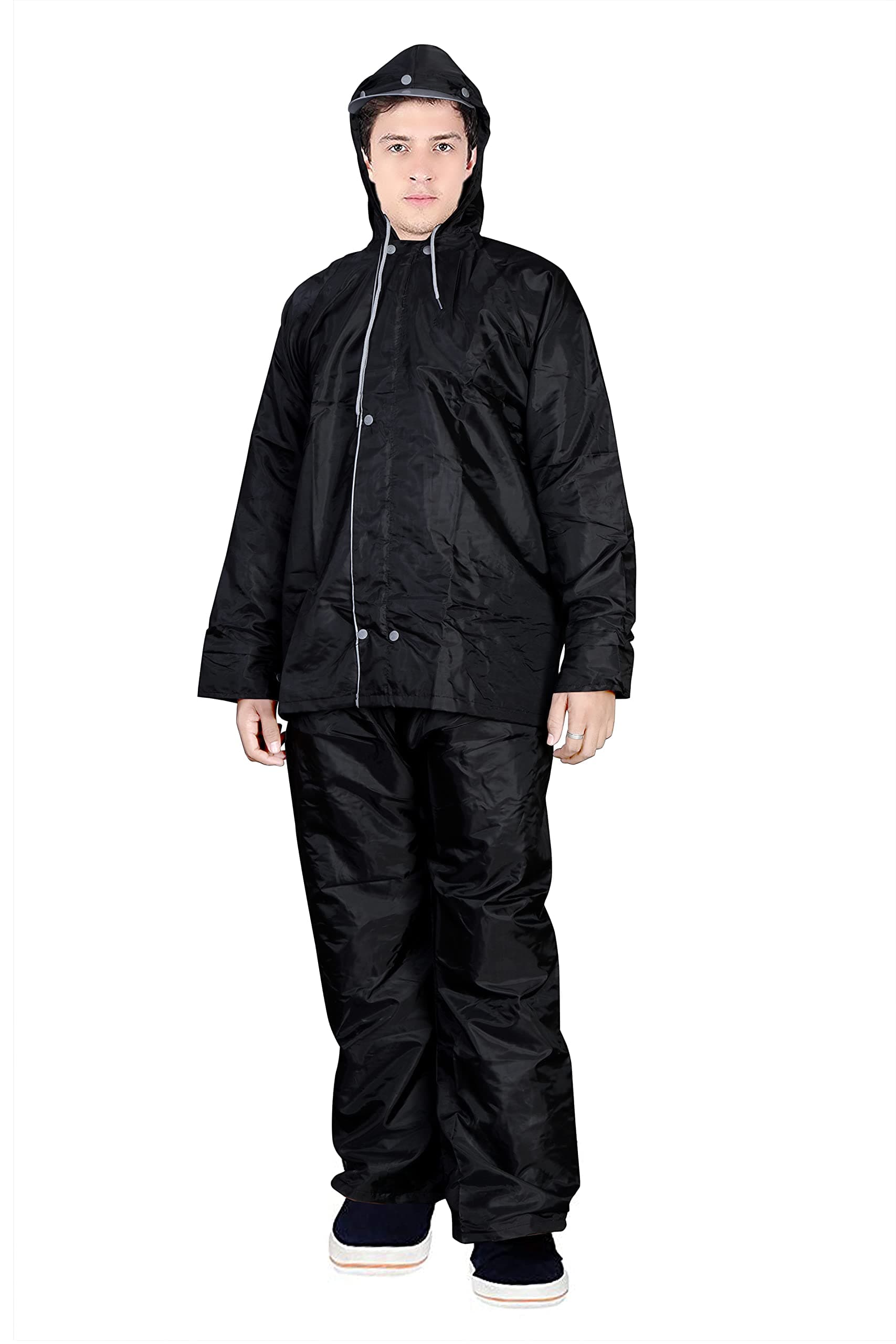 Fashion Dream Rain Coat For Men Waterproof Polyester Reversible Double Layer Standard Length Jacket With Pant Raincoat/Rain Suit For Men