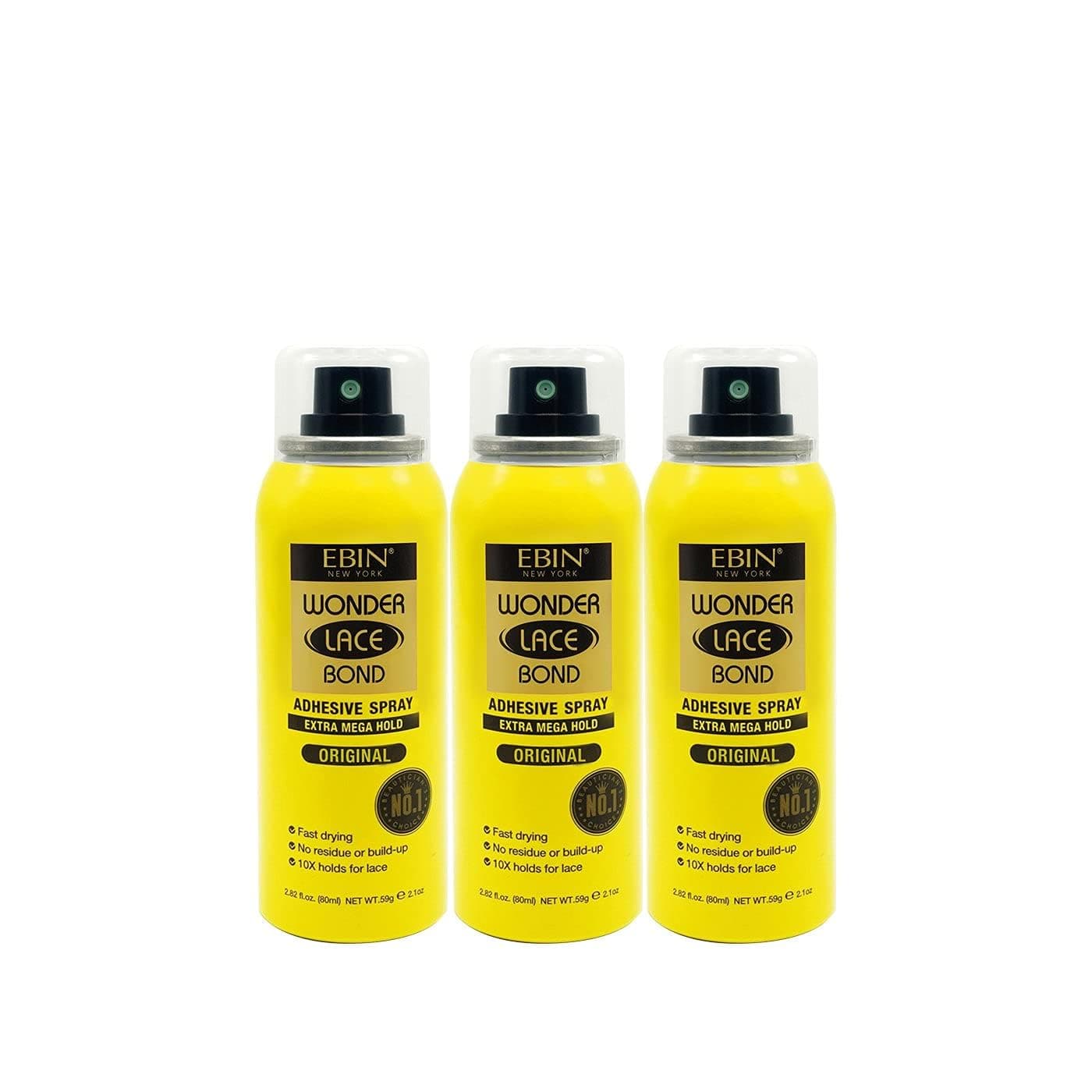 EBIN NEW YORK Wonder Lace Bond Adhesive Spay (Original 2.7oz / 80ml) - 3pack