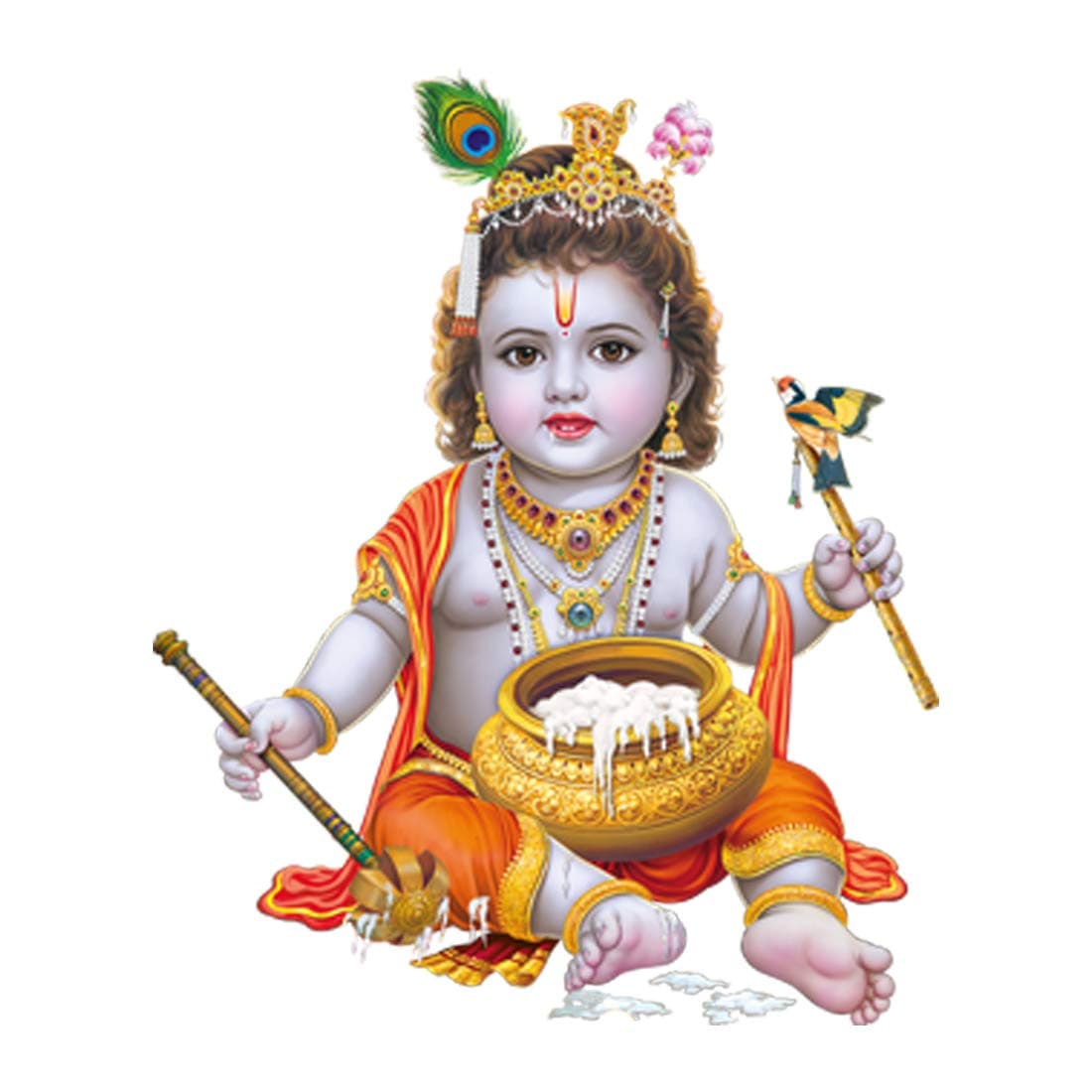 Rangoli Large Modern Art Wall Sticker Mullticolor Vinyl Sticker 40cm or 50 cm Pack of 1 (Model Number: White Glossy Vinyl-0074)