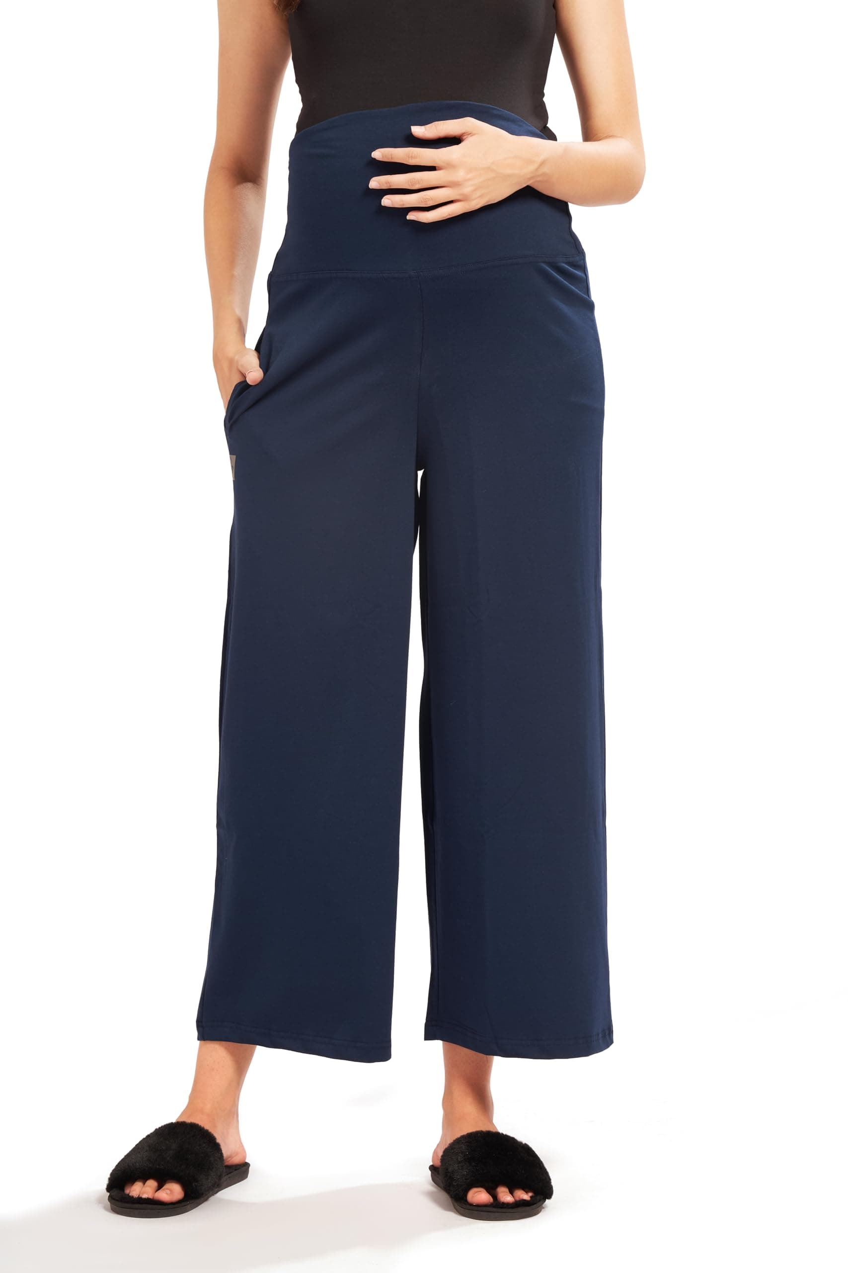 AV2 Women High Rise Cotton Lycra Stretchable Relaxed Fit Maternity Pants | Maternity Yoga Pants | Maternity Trousers -5556