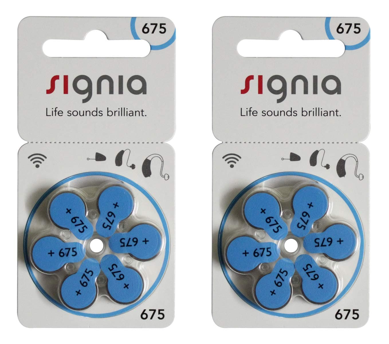 Signia Hearing Aid Batteries (Size 675, 2 Strip Total 12 Batteries).