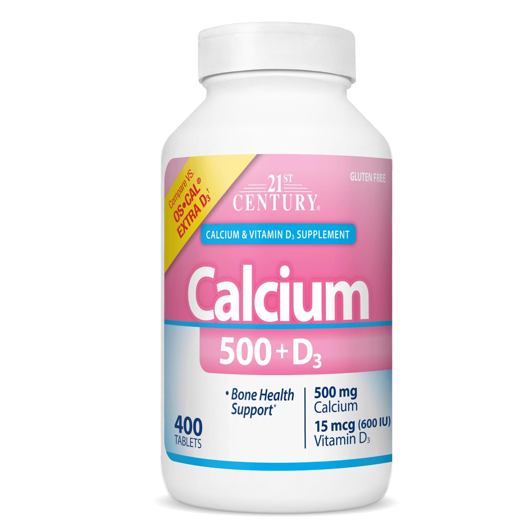 21st Century, Calcium 500 + D3 Plus Extra D3, 400 tablets