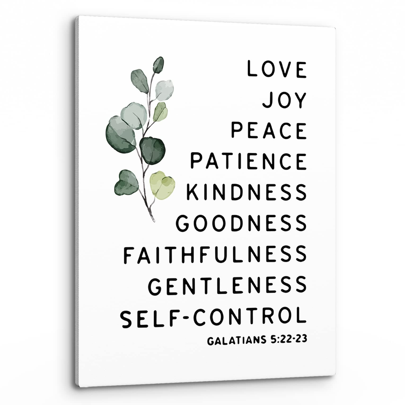 PHAMTE Galatians 5:22-23 Love Joy Peace Patience Kindness Goodness Wall Art,Christian Bible Verse Scripture Print Framed Canvas Painting Artwork Home Bathroom Room Office Church Decor（11x14 Inch）