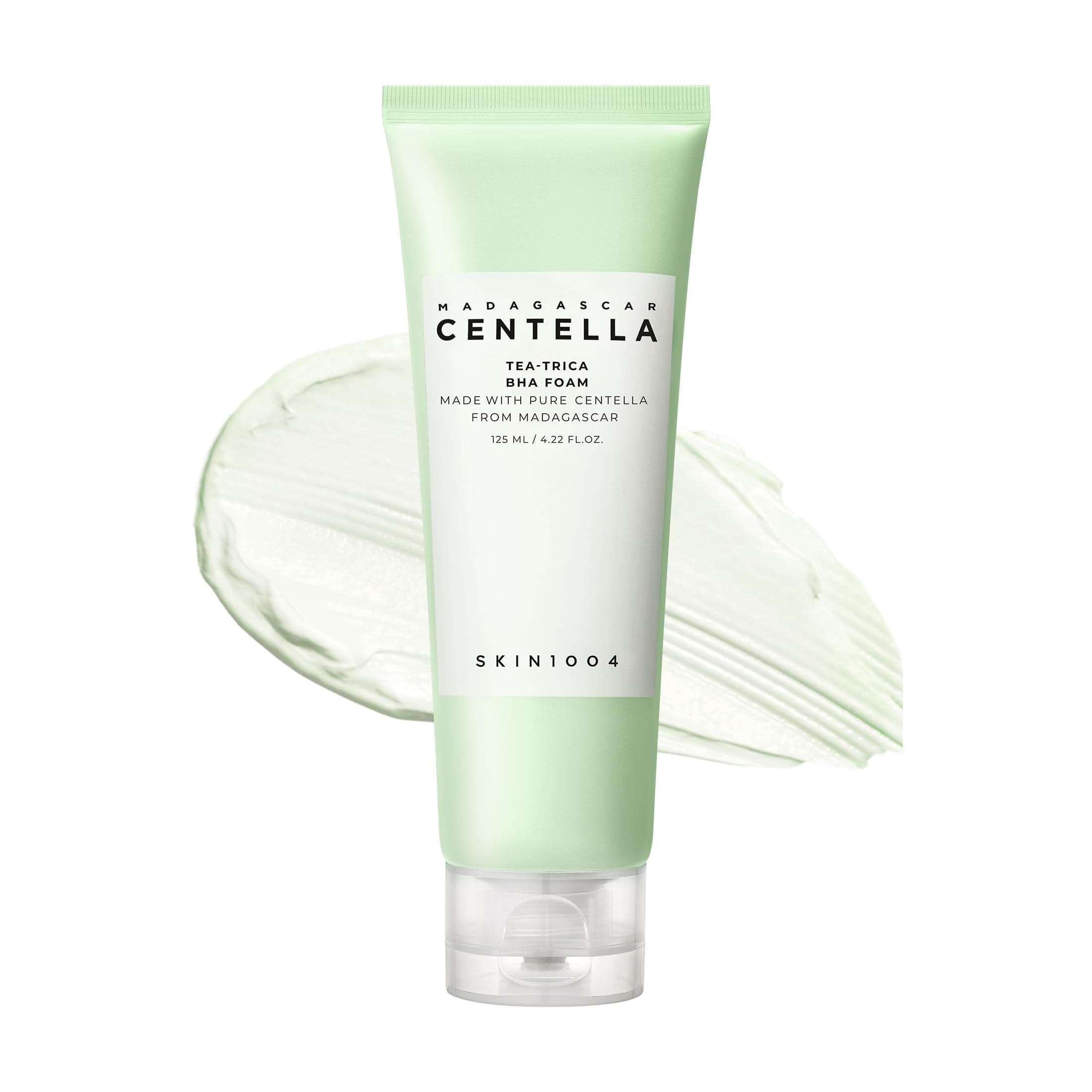 SKIN1004 Madagascar Centella Tea‑Trica BHA Foam Cleanser | Gentle Exfoliating Face Wash, 125 ml
