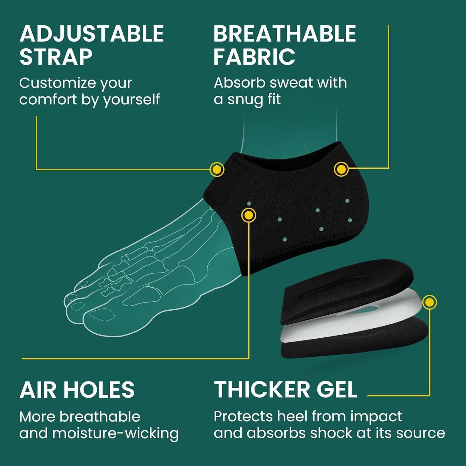 Gel Heel cups Silicon Heel Pad for Heel Ankle Pain, Heel Spur Shoe Support Pad for Men and Women Shock Cushion Pad for Heels Cushion Heel Blue A1