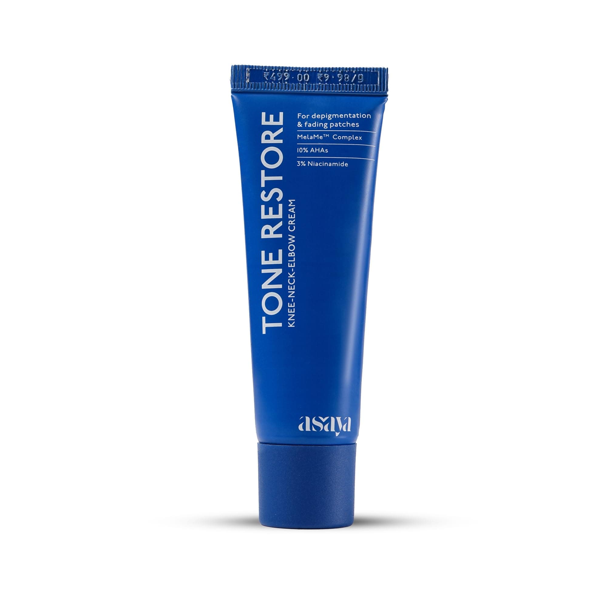Asaya | Tone Restore | Advanced Pigmentation Cream with MelaMe™ Complex | Anti-Pigmentation Cream for Women & Men for Dark Neck, Knees & Elbows | 50 g