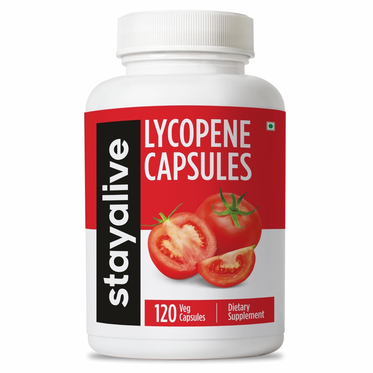 STAY ALIVE Lycopene Supplement for Men 60mg, Natural Tomato Extract Powder, 120 Capsules with 4 Months Supply, 100% Veg Lycopene Complex, Non-GMO and Gluten Free Carotenoid Supplement