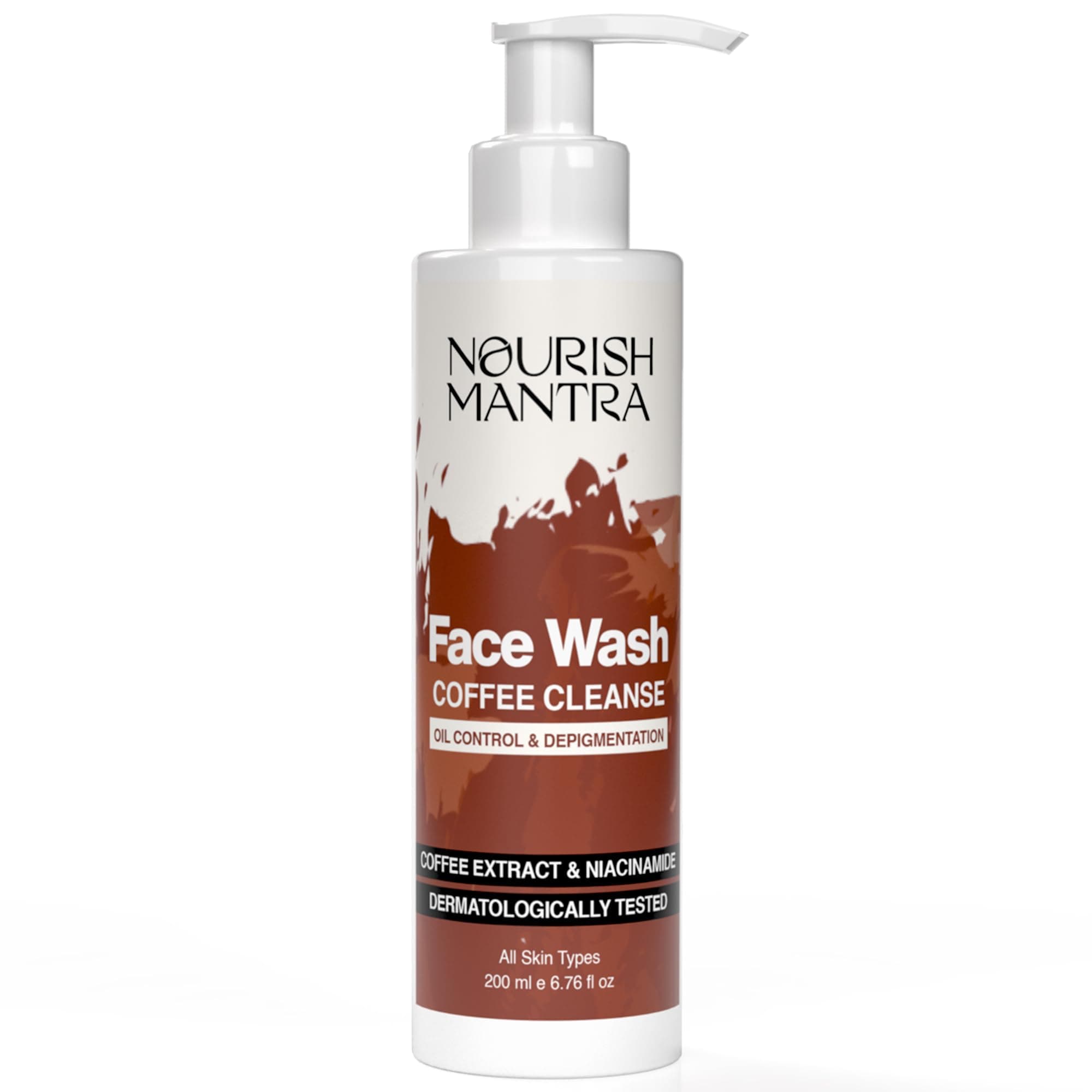Nourish Mantra Coffee Cleanse Face Wash | Excess Oil Control, Pore Cleansing & Removes Tan | Enriched With Coffee, Niacinamide, & Aloe Vera | Suits All Skin Types | For Men & Women | 200 ml