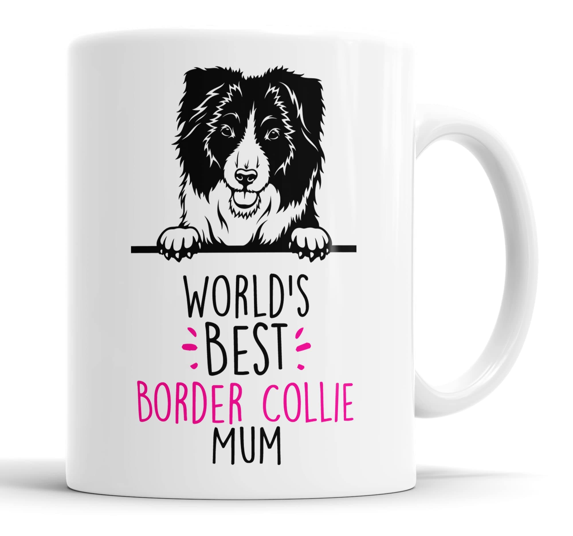 Border Collie World's Best Mum Mug Dog Mum Border Collie Mum Cup Friend Funny Gift for Birthday Christmas, Border Collie Mug