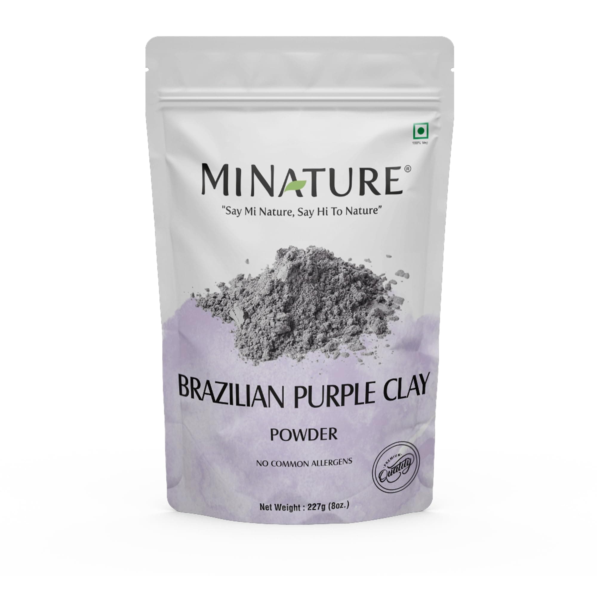 Mi Nature Brazilian Purple Clay 227g (8oz) | Mineral-Rich Clay for Deep Cleansing & Detoxifying Skin Care | Face Mask & Face Pack | Resealable Zip Lock Pouch
