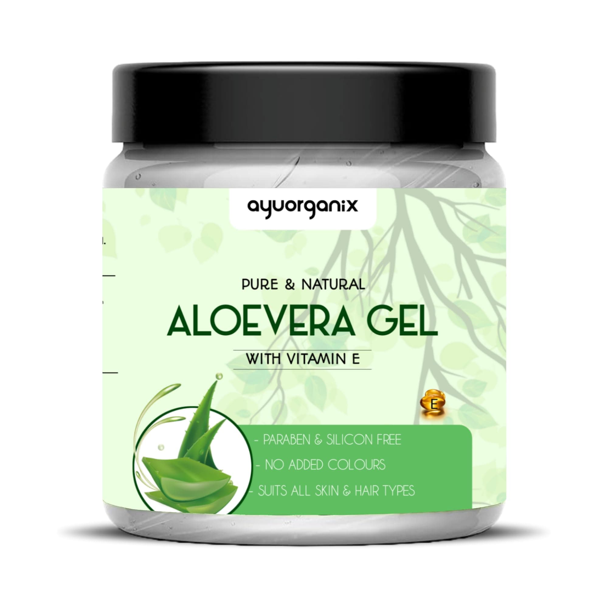 Aloe Vera Gel 400g with Vitamin E – Multipurpose Skin & Hair Gel | For Acne, Glowing Skin, Hair Growth & Sunburn Relief | Lightweight, Non-Greasy Moisturizer | All Skin Types