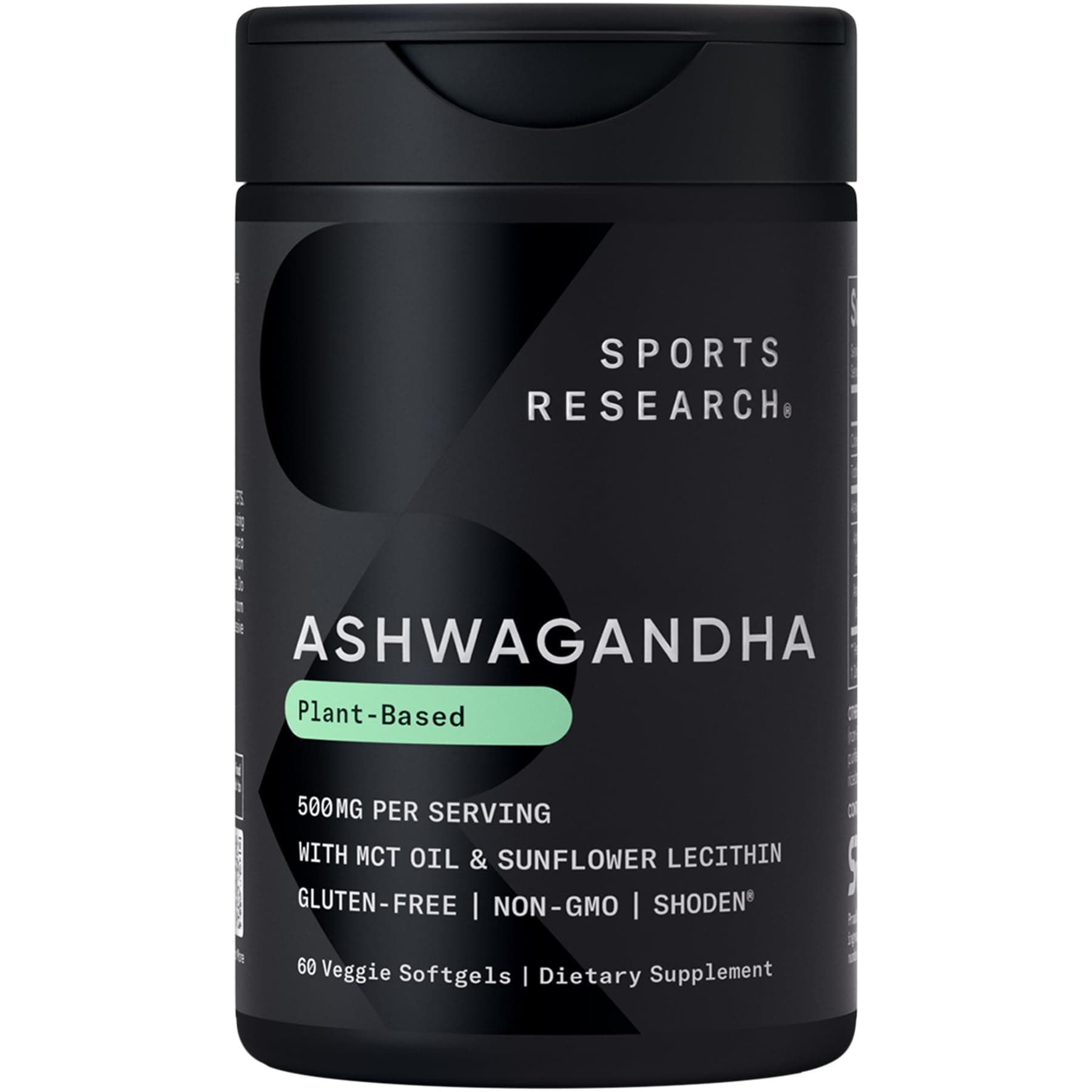 Sports Research Ashwagandha Softgels with Coconut MCT Oil - Natural Adaptogen Made with Shoden Ashwa for Relaxation, Calm & Sleep Support - Gluten Free & Vegan Friendly - 60 Count
