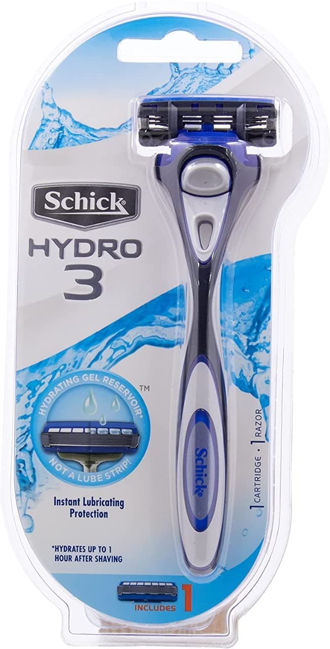 Schicks Hydro 3 Kit 1 - Blue, Contemporary, Rubber, Men's, Men, Men