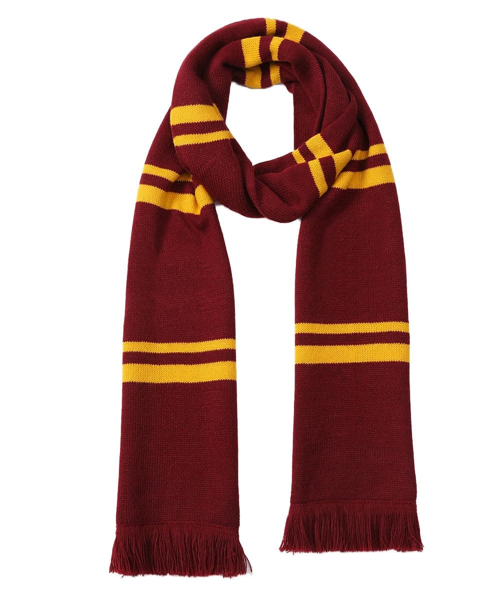 Guturris Knit Neck Scarf Magic College Styles Striped Winter Neckerchief Movie Character Cosplay Costume Accessory, Red, One Size