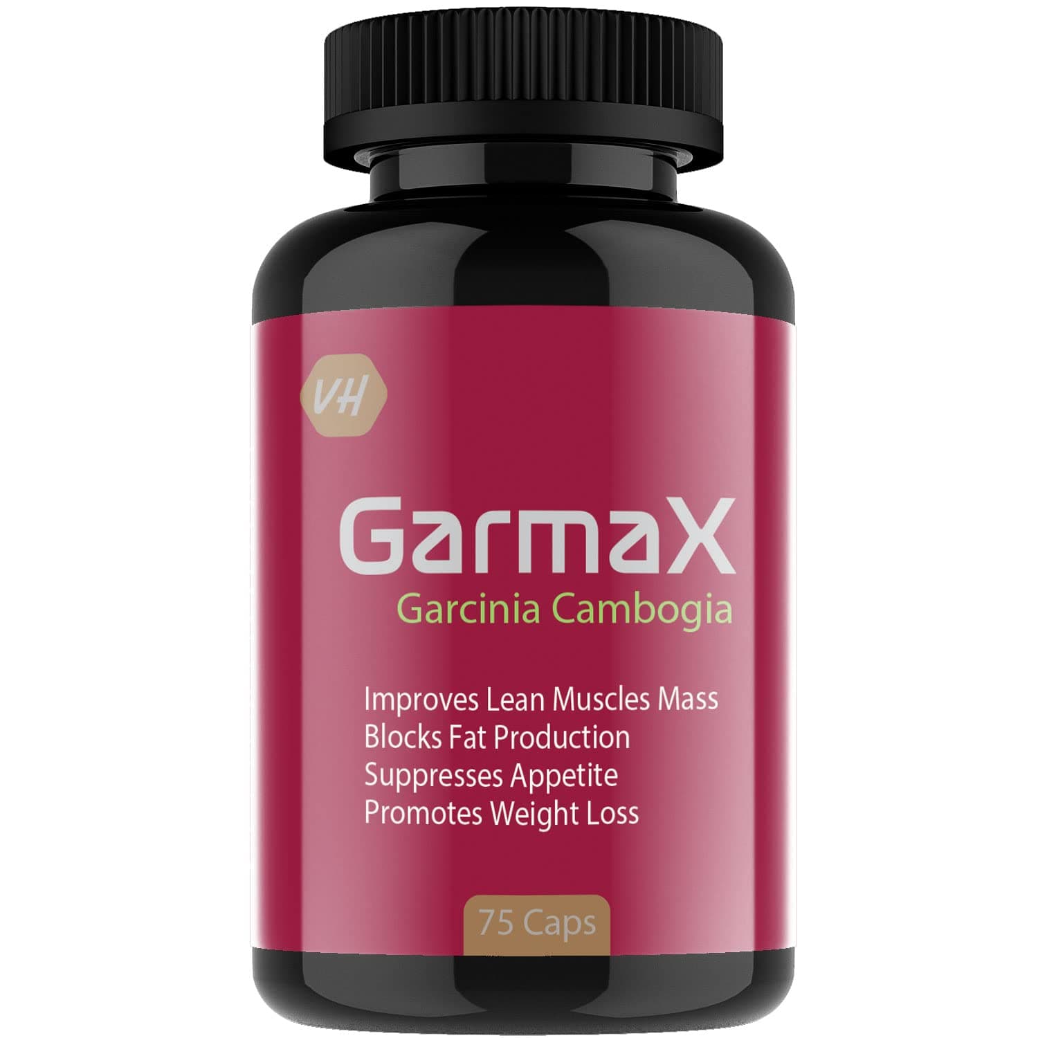 Vitaminhaat Garmax Garcinia Cambogia 60% HCA, Natural Fat Burner and Weight Loss Supplement, 500 Mg (Pack of 75 Caps)