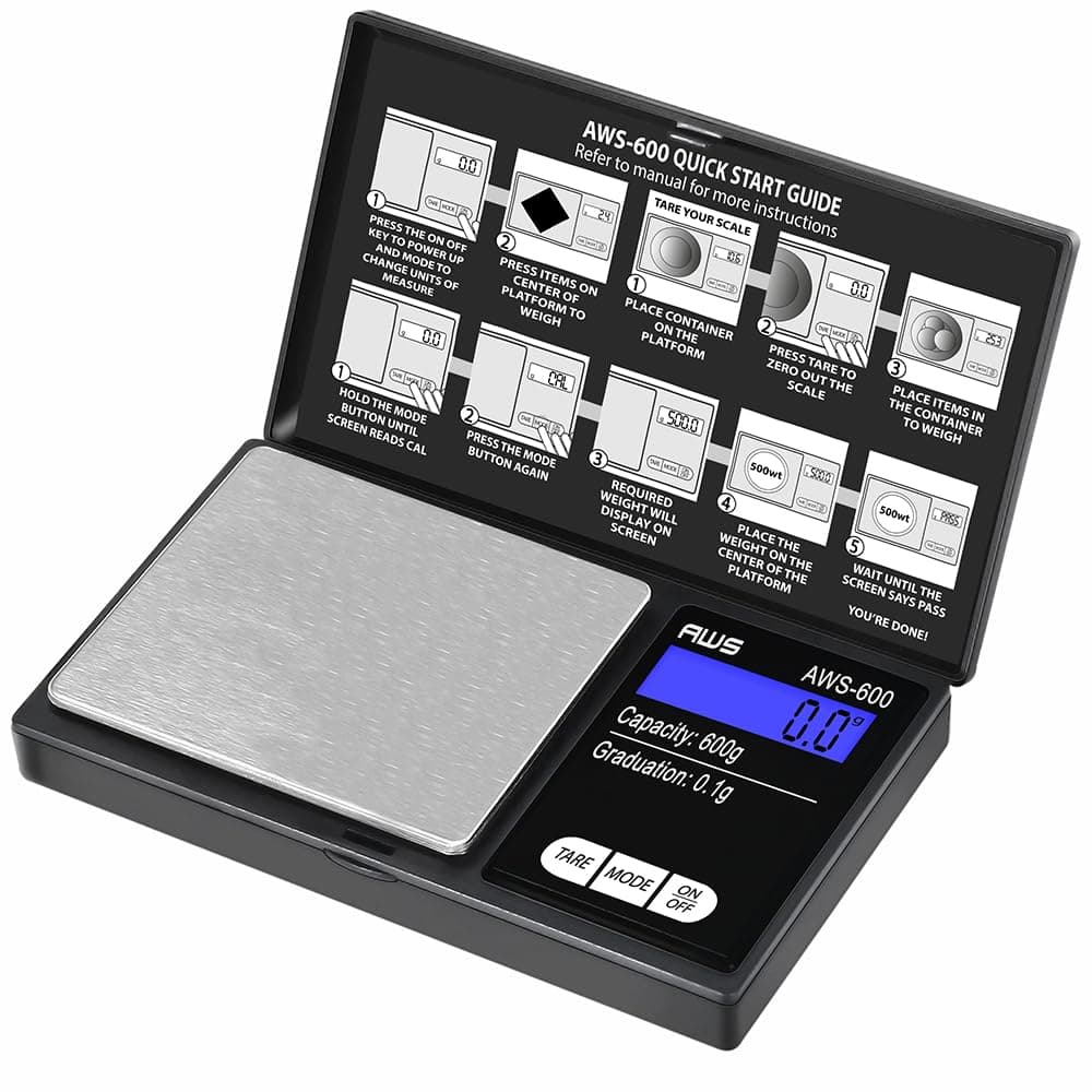 American Weigh Scales Digital Personal Nutrition Scale Pocket Size, Black