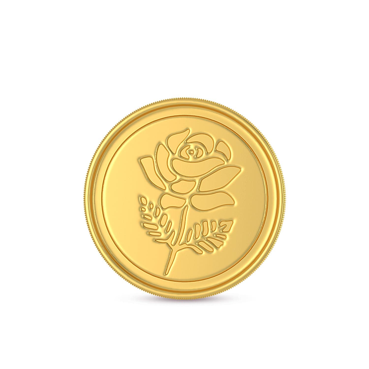Malabar Gold & Diamonds Gold Coin 24K 2 grams | Gold Coin 24k 999 Purity | 24 kt Gold Coin for Birthday, Wedding & Diwali Gift , Rose Impression
