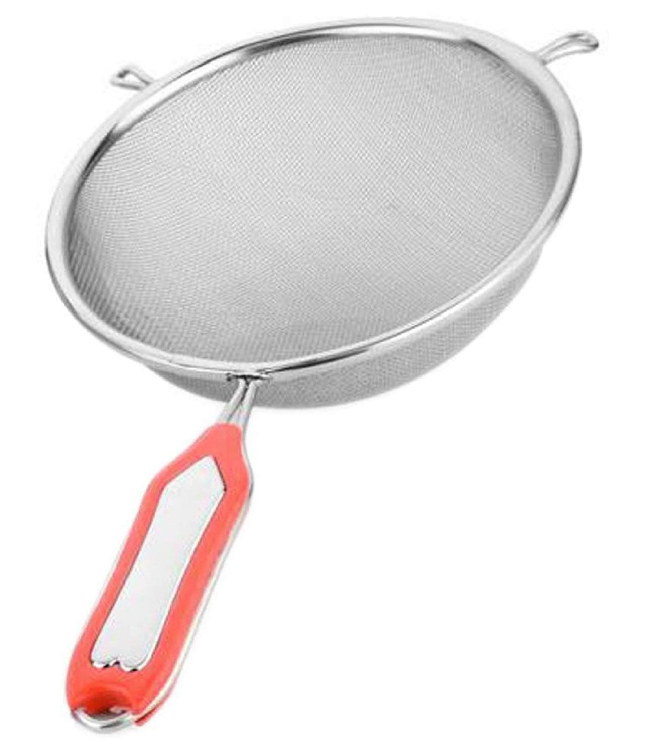 Kitchen Expert Stainless Steel Soup Strainer | Set of 1 (13.5cm) | Food/Juice Strainer | Liquid Filter | Large Channi for Soup | Strong Handle & Anti Rust Channi