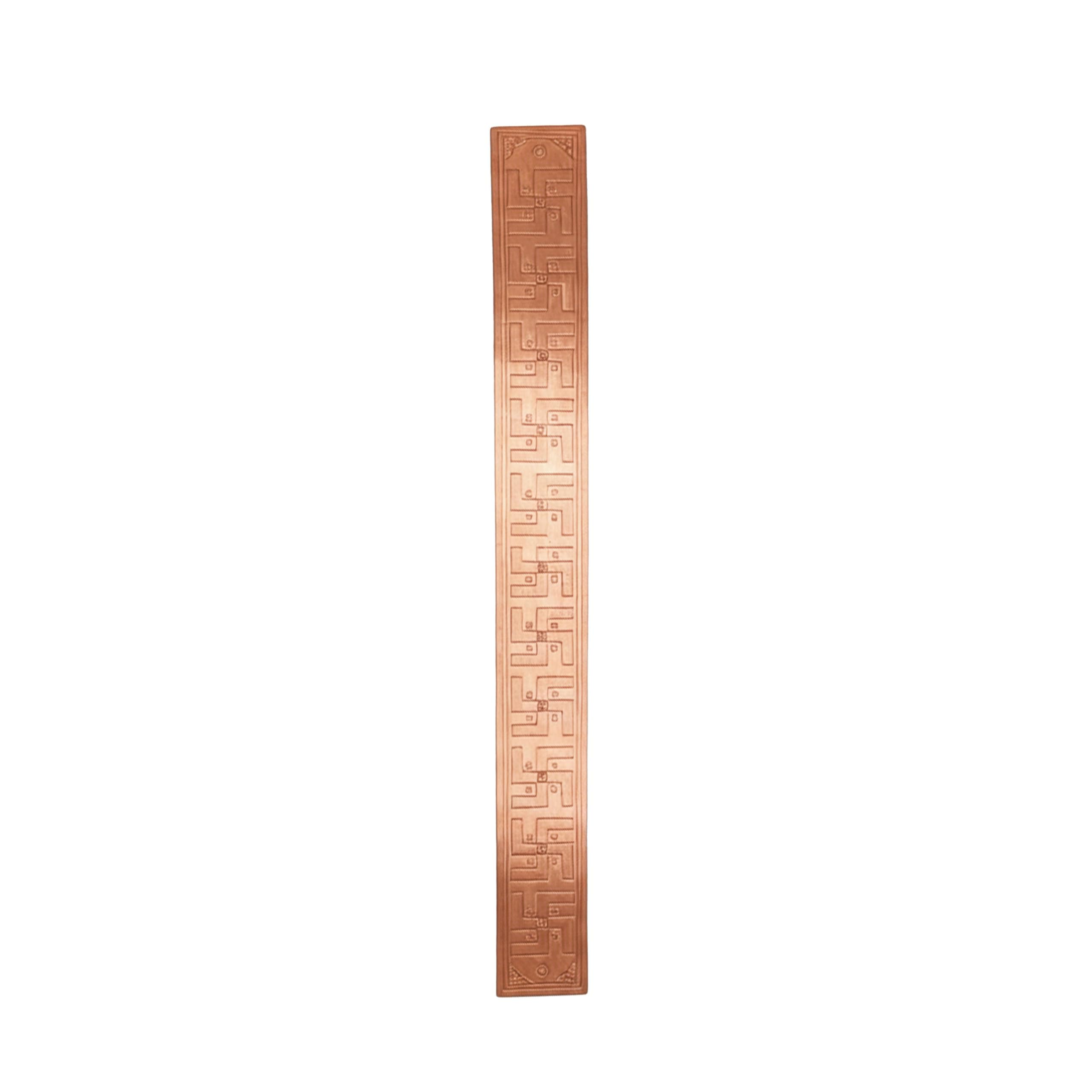 Vastu Vardan Copper Swastik strip for Door Entrance | Pack of 1 | Length -30 cm Approx | Pure Copper Patti for Vastu Correction | Swastik Strip for Enhancing Energy Flow