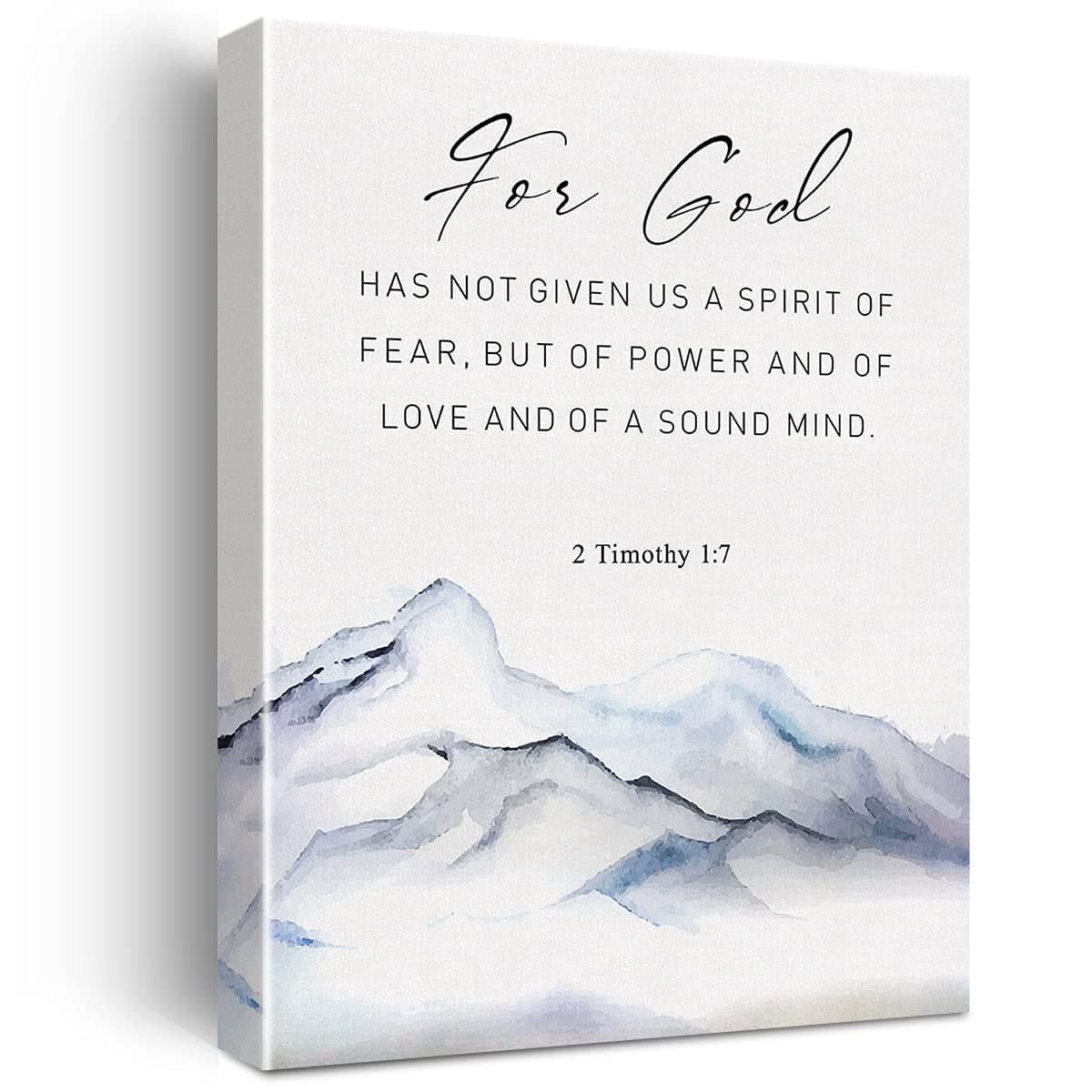 JerLoe Christian Canvas Wall Art 'God Has Not Given Us the Spirit of Fear 2 Timothy 1:7' 12x15 Inch Framed Canvas Print for Living Room