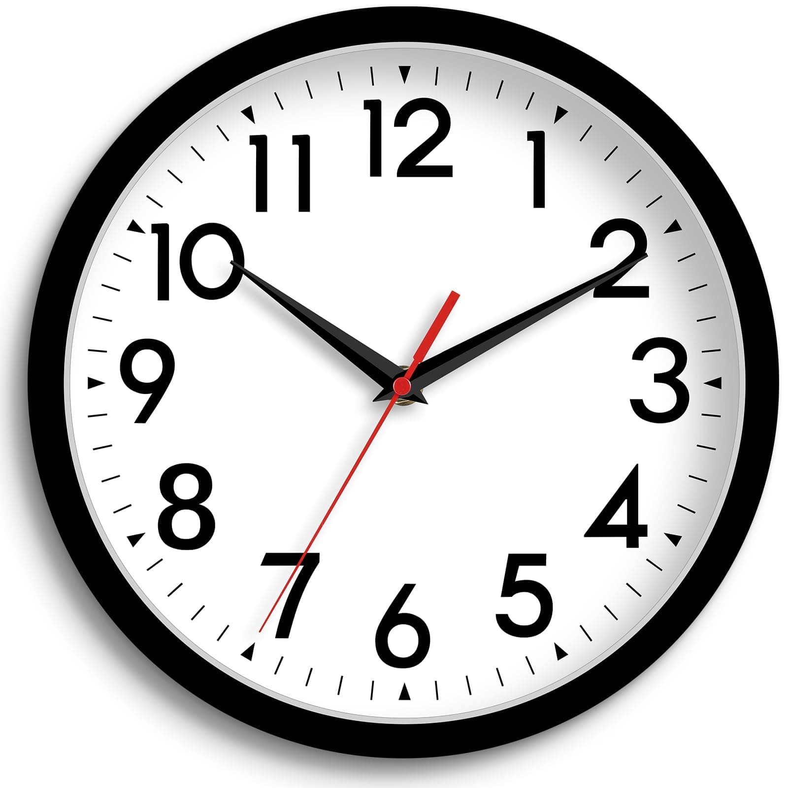 DAXSMY 10-Inch Wall Clock - Stylish Modern Design Silent Movement Functional Features for Living Room Bedroom Kitchen Classroom Home Office