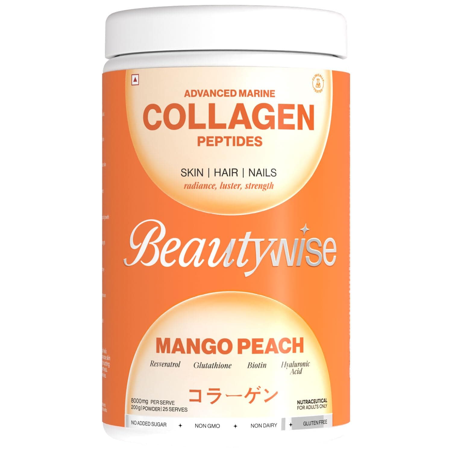 Beautywise Advanced Marine Japanese Collagen Peptides 200g For Skin, Hair & Nail Supplement (Mango)