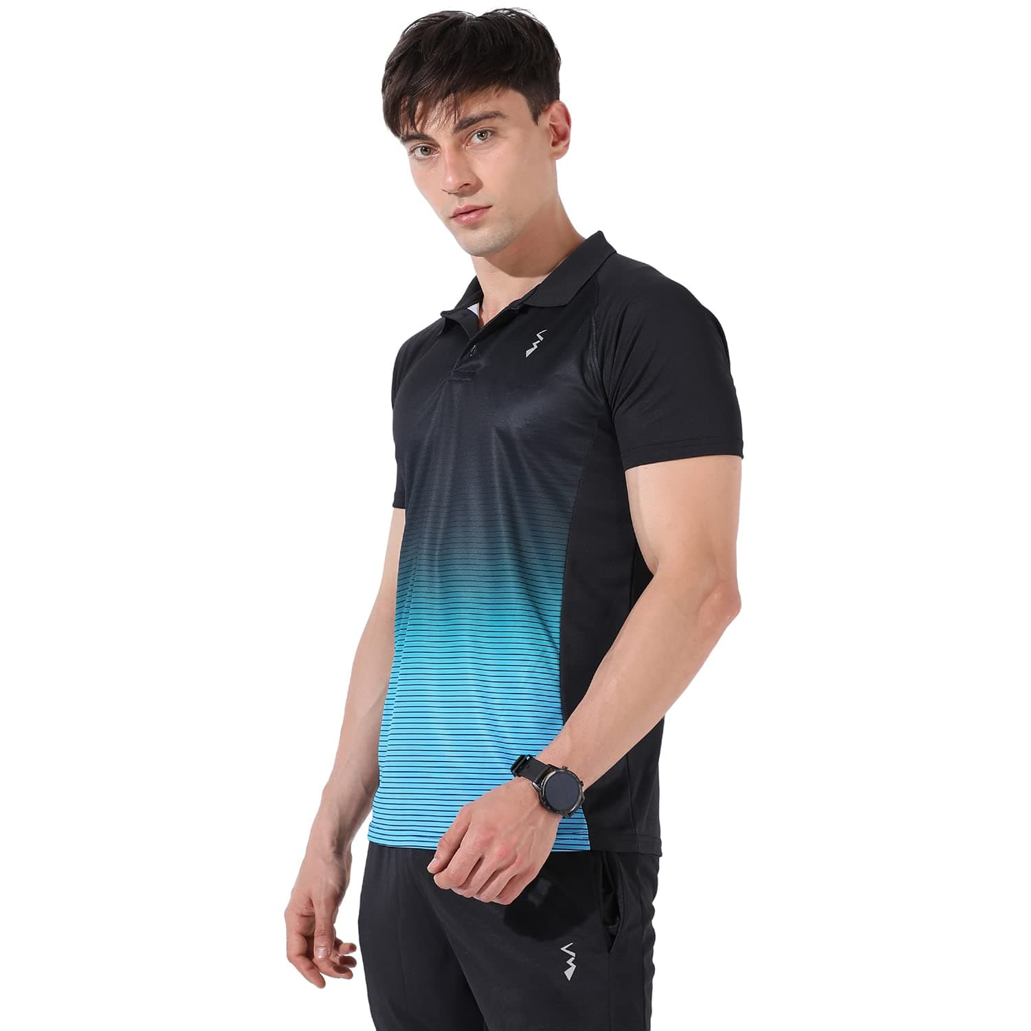 CAHOOT Men's Multicolour Colourblock Dri-Fit Short Sleeve Regular Fit Activewear T-Shirt for Casual Wear | T-Shirt Crafted with Comfort Fit & High-Performance for Everyday Wear