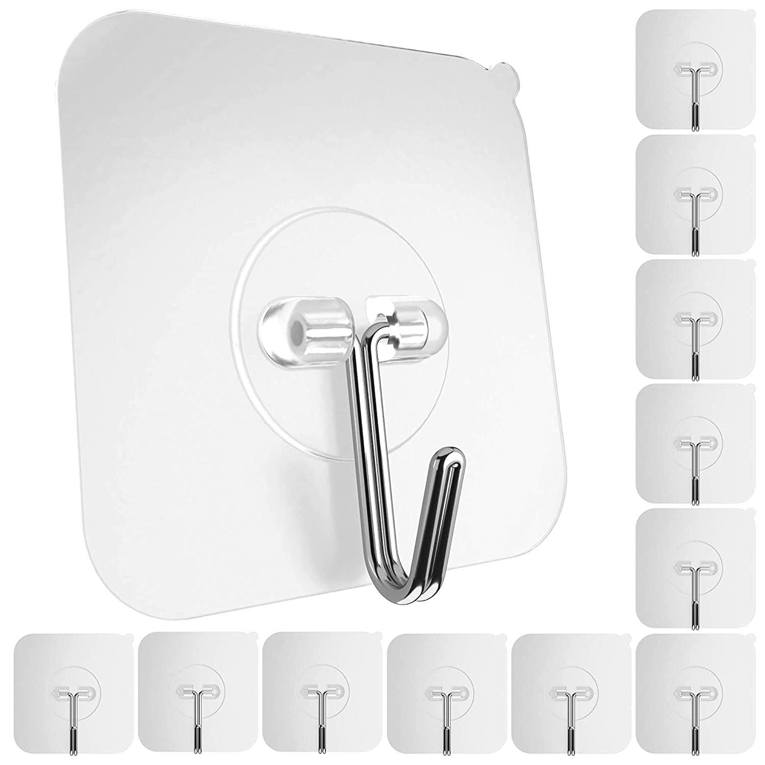 TEZURTH Wall Hooks for Hanging Strong - 5 Pcs Hooks for Wall Without Drilling- for Clothes, Clips, Sticker for Cloth Hangers, Photo Frames - BZ0487