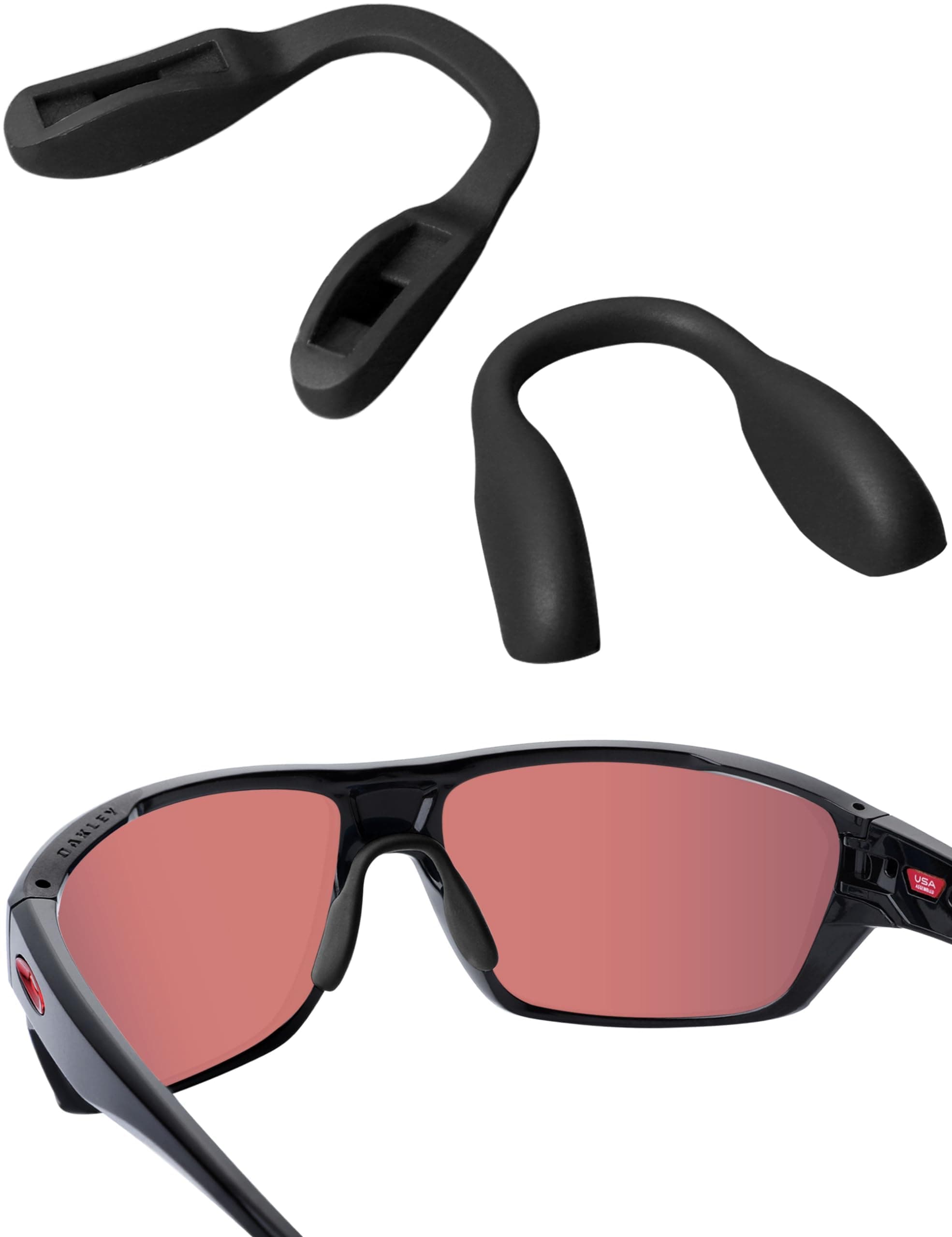 Acefrog 2 Pairs Upgraded Nose Pads for Oakley Split Shot Sunglasses OO9416, Crossrange OO9371, Targetline OO9397 OO9398, 2 Pairs Nose Pads, Black, One Size