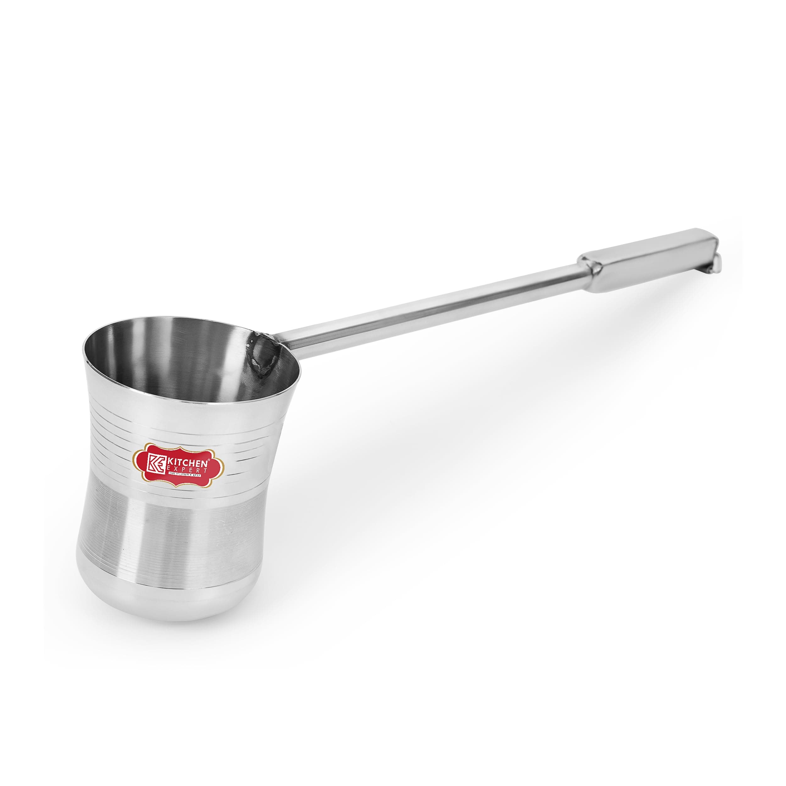 Kitchen Expert Silver Stainless Steel Water Dispenser Ladle/Loti | 300 ml | Water Pouring Steel Glass Lota | Tumbler Lotha for Matka | Steel Water Jug with Handle