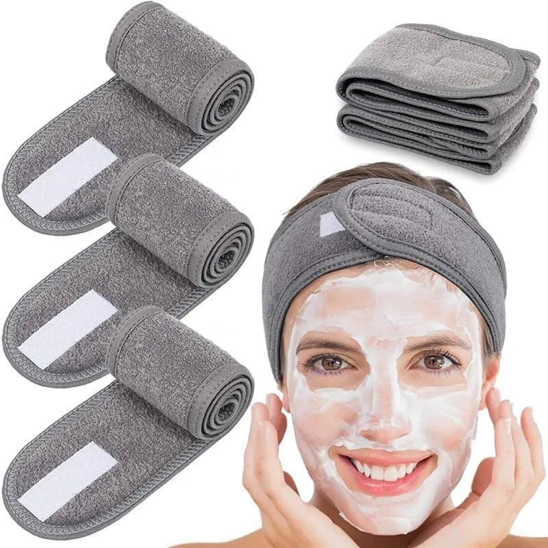 PREPSTO facial bands cotton hair band for makeup time face wash hair accessory Professional Women's Polycotton Facial Headbands, Facial Band For Women Men(Pack of 3)