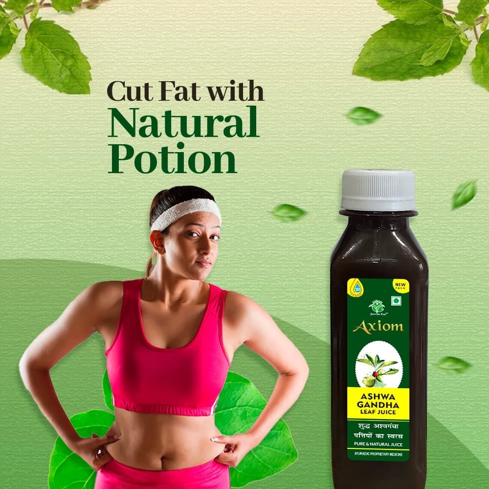 Axiom Ashwagandha Leaf Juice - 160mL | Weight Loss Juice | Infused with Pure Ashwagandha Leaf Herbs | Ashwagandharishta Juice | Boosts Immunity | Get Slim Ayurvedic Juice | Super Saver - Pack of 3