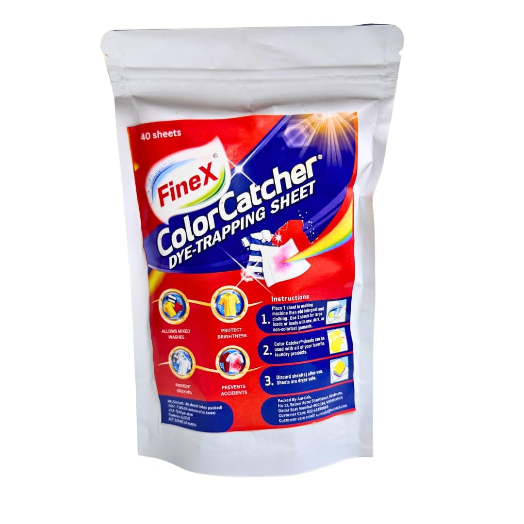 FineX Color Catcher-Fabric Colour Magnet -Wash mixed color cloths with confidence, 3 boxesx20 sheets each:Total 60 sheets