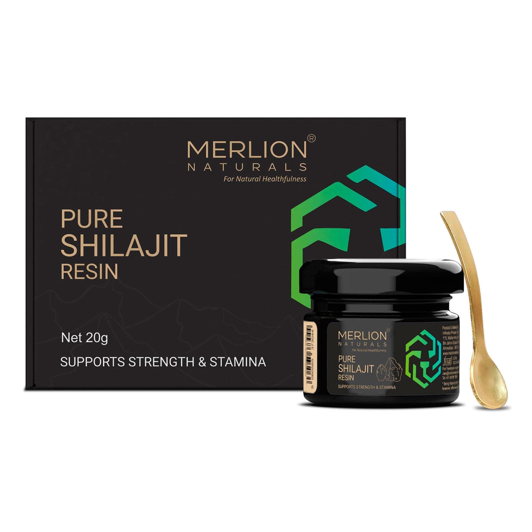 Merlion Naturals Shilajit Resin 20gm | Pure Himalayan Shilajit Supplement for Stamina, Energy, and Muscles