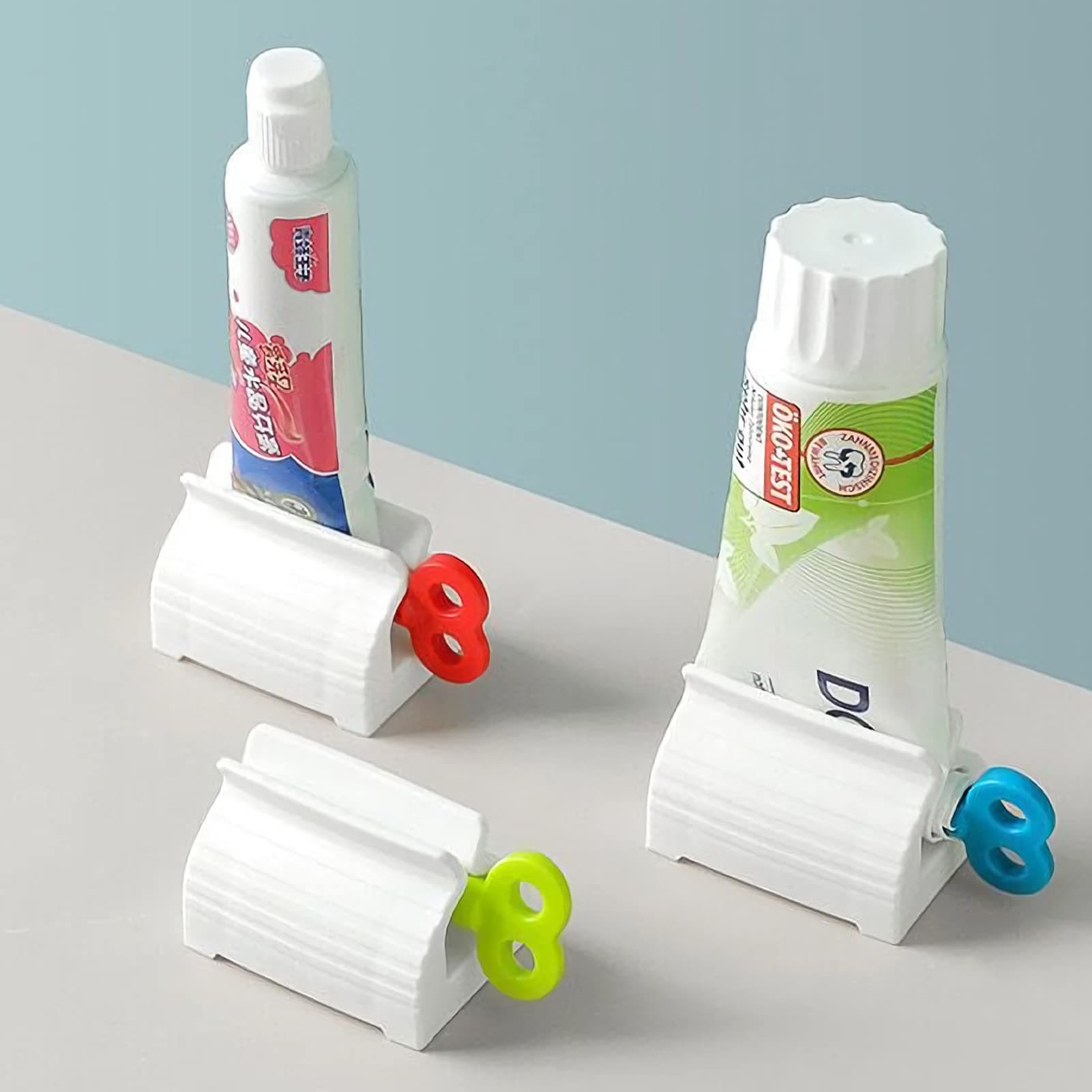 3 pcs Toothpaste Squeezer with Rolling Toothpaste Holder, rotatable Squeeze Toothpaste Dispenser for Bathroom (2.75, Mix Colors)