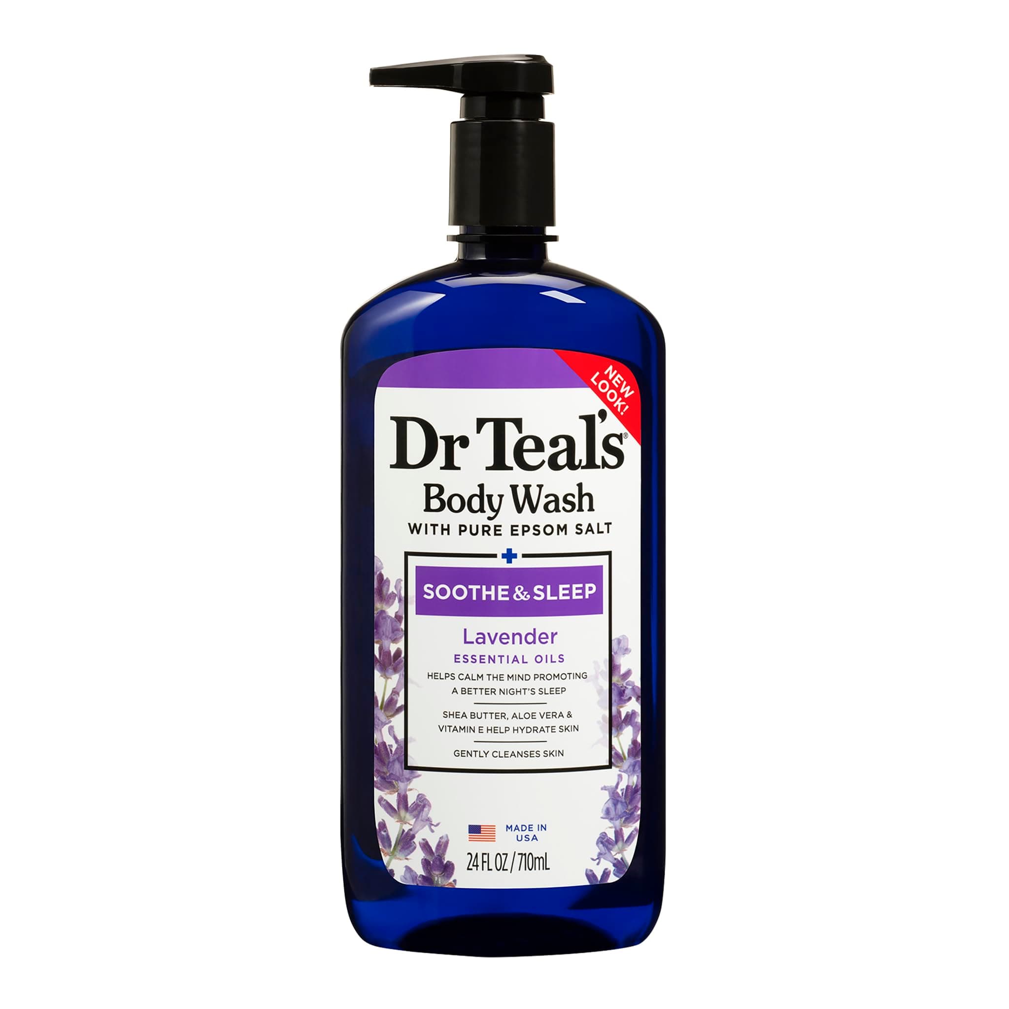 Dr Teal's Pure Epsom Salt Body Wash Soother & Moisturize With Lavender 24 Ounce