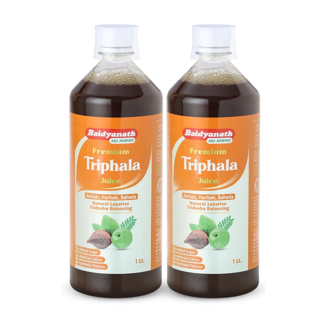 Baidyanath Premium Triphala Juice - 1L (Pack of 2) | 100% Ayurvedic Formula | Supports Gut Health & Digestion | Helps with Constipation & Digestive Comfort