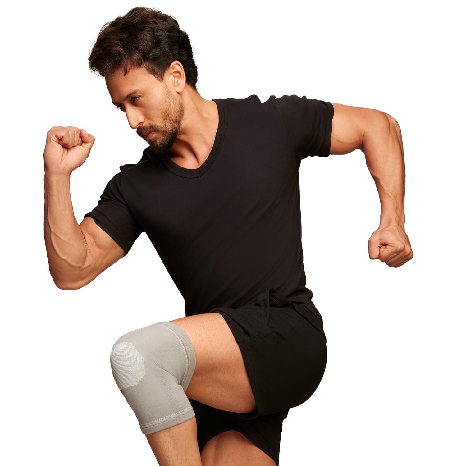 Leeford Ortho Premium Knee Cap Support for Pain Relief | Gym Knee Support for Sprains, Arthritis & Tendonitis | Men & Women | Comfortable, Breathable & Non-Slip Size -L Greyy