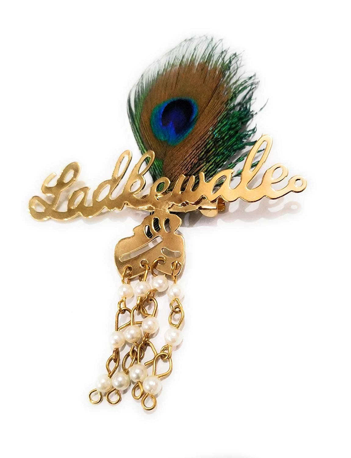 SHOPOBUDDY Brooch Ladkewale with Peacock Feather Wedding Accessories(Pack of 20)