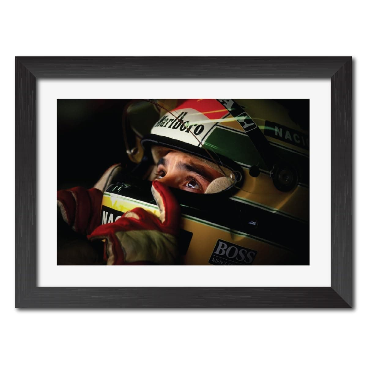 TenorArts Driver Poster Car Racing Photo Frame Painting with Matt Finish Black Texture (12 inches x 9inches)