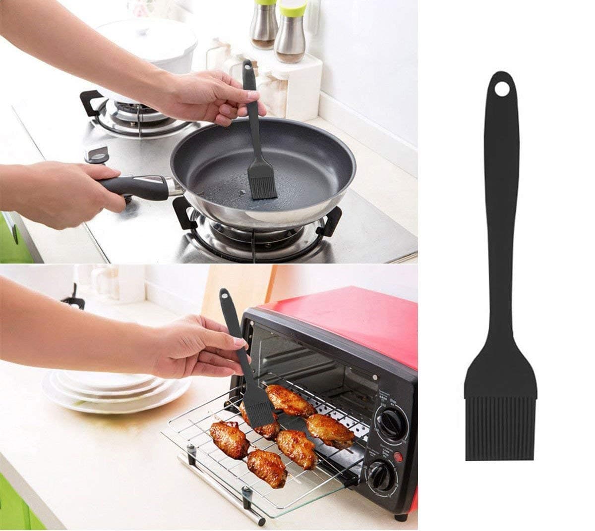 DOZZBY Silicone Spatula Brush for Cooking, Spectula for Cake, Spatula for Non Stick Cookware, Spatula 1, Silicone spatulas