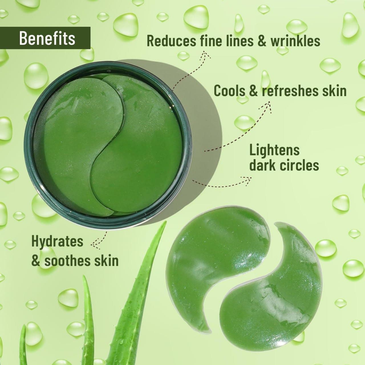 Under Eyes Patches for Dark Circles with 24k Gold Pack of 60 Eye Cooling Gel Pads | Hydrogel Eyes Patch Mask Eyes Treatment Products for Dry Eye Relief