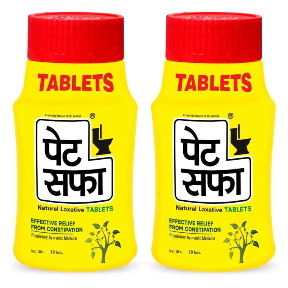 Pet Saffa Tablets | Natural Laxative | Constipation Relief | Relief from disgetive Problems Like Acidity, Gas & Bloating - 30 Unit (Pack of 2)