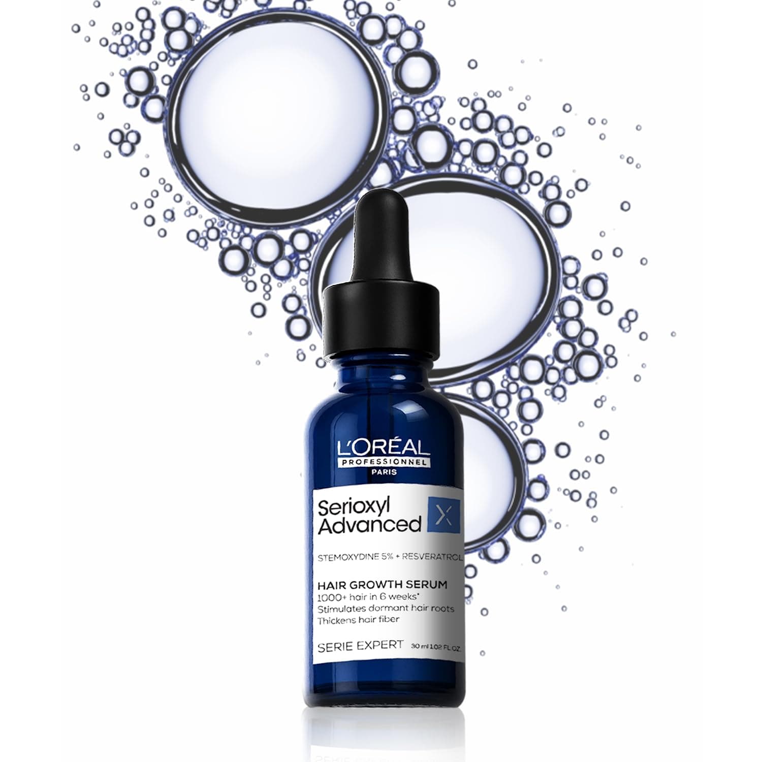L’Oréal Professionnel Serioxyl Advanced Hair Growth Serum for scalp | Powered by Stemoxydine 5% + Resveratrol | Stimulates dormant hair roots and thickens hair fibre | Hairgrowth serum for men and women