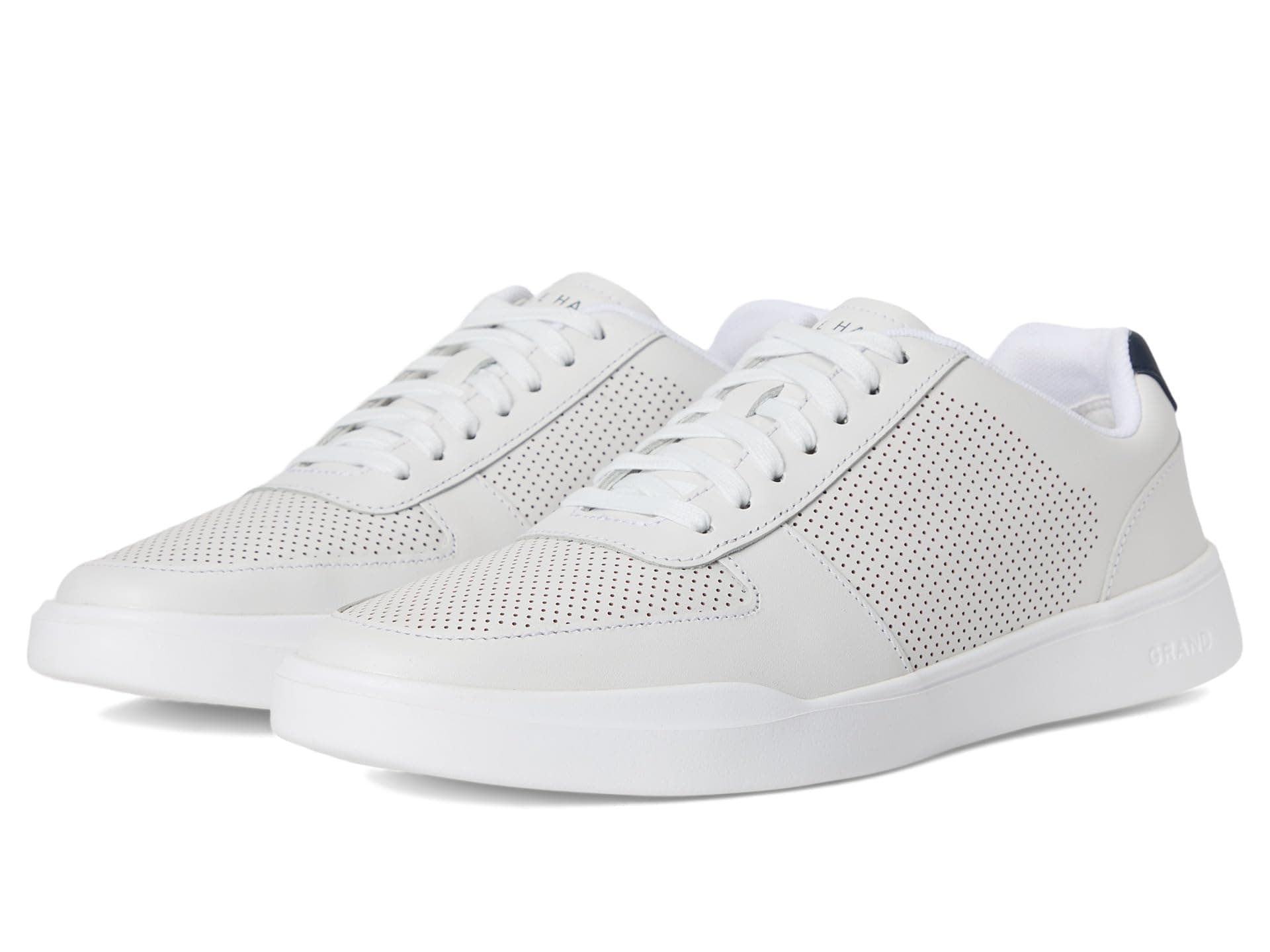 Cole Haan Men's Grand Crosscourt Modern Perforated Sneakers, Optic White/Peacoat, 10.5