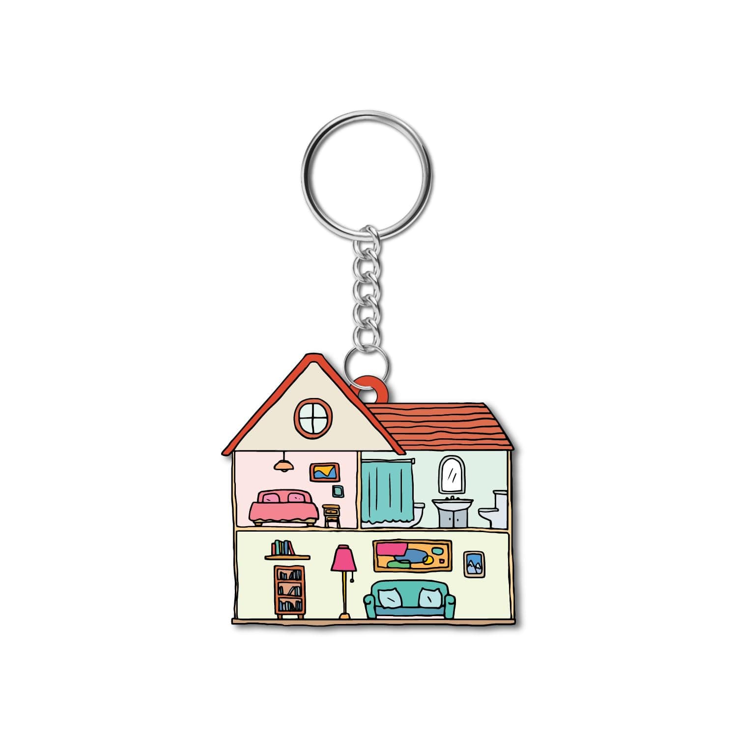 Bhai Please Wooden House Keychain for Home Keys | Key Chain for Home & Main Door | Decorative Key Ring for Key Bunch | Unique Housewarming & New Home Gift Idea